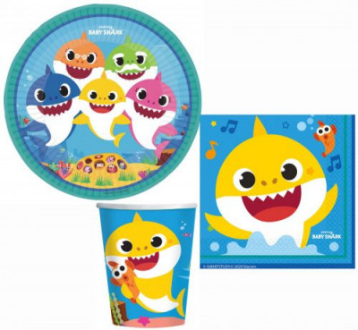 Set de petrecere din 32 de piese Baby Shark foto