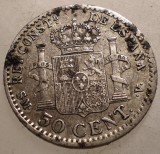 J.251 SPANIA ALFONSO XIII 50 CENTIMOS 1904 ARGINT