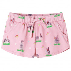 Pantaloni scurti pentru copii cu snur roz deschis 128 GartenMobel Dekor