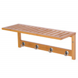 HOMCOM Cuier de Perete Raft Cuier in Bamb&ugrave;, 50x17x20cm | Aosom Romania