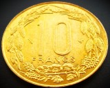 Cumpara ieftin Moneda exotica 10 FRANCI CFA - AFRICA CENTRALA (GABON), anul 1998 * 97 = UNC + LUCIU