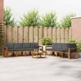 vidaXL Set de canapele de exterior cu pernă 9 pcs Natural și Antracit 3366190