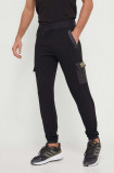Cumpara ieftin EA7 Emporio Armani pantaloni de trening culoarea negru, neted
