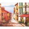 Tablou pictat manual, Peisaj citadin lacul Como, Tihna, 100x70cm ulei pe panza, Valentin Pop