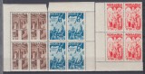 ROMANIA 1943 LP 154 I CONSILIUL DE PATRONAJ BLOCURI DE 4 TIMBRE MNH, Nestampilat