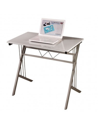 Birou SL B120, cadru metalic, blat MDF, robust, 80x51x72 cm, alb