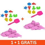 Nisip kinetic cu 8 forme modelaj, lopatica, 1+1 gratis