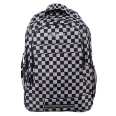 Rucsac cu model in carouri, 22l, negru, cu sac pentru incaltaminte