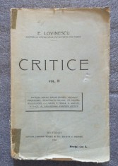 E. Lovinescu - Critice (vol. II, princeps) (1910)