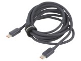 Cablu USB 2.0 USB C 2m negru textil