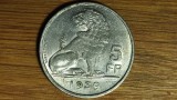 Belgia -moneda de colectie raruta- 5 franci francs 1939 -Leopold III- impecabila, Europa