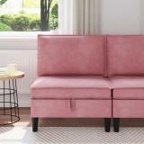 vidaXL Sofa cu Depozitare Roz Catifea 42027108