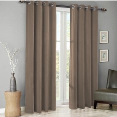 Draperie din catifea cu inele argintii, Madison, 150x235 cm, densitate 700 g/ml, Coffee, 1 buc