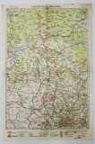HARTA ZONEI BISTRITA - DEJ - TARGU MURES , LITOGRAFIE DE M.D. MOLDOVEANU , 1936, POLICROMA