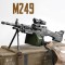 SUPER PUSCA SNIPER M249,CAMUFLAJ,1 METRU LUNGIME,LUNETA REALA,OCHELARI,CALIBRU 6MM+500BILE BONUS!