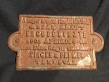 Placa industriala de colectie in Limba Maghiara perioada Austro-Ungara anul 1903 / Singer &amp; Palmer Temesvar ( Timisoara ) !