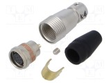 Conector circular HR25 HIROSE, lipire PIN 8, mufă pe cablu mamă drept