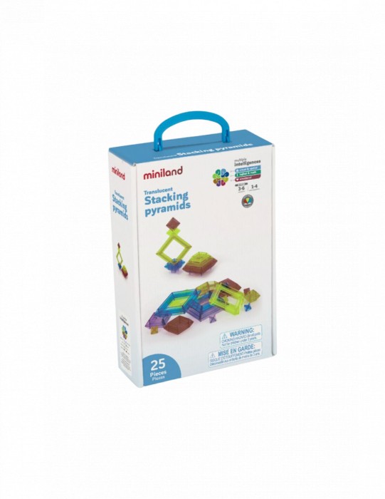 Joc de constructii cu piese translucide Piramide 25 piese