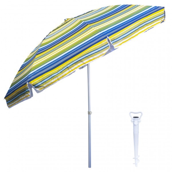 Pachet Umbrela protectie solara 2.4m + suport tip burghiu alb Zilan ZTS8488_2