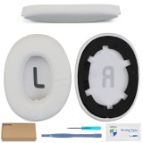 Set 2 bureti + Banda superioara pentru casti JBL Tune 770NC, 760BTNC, 760NC, 750BTNC, T750BT, 720BT, 710BT, 700BT, 700BTNC - Alb, Spuma cu memorie