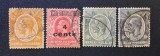 Kenya, Uganda &amp; Protectoratul Africii de Est- 1912&ndash;1922 - Set de 4 Timbre Definitive Clasice &bdquo;Regele George al V-lea &amp; Supratipar 4 Cents&rdquo; -CLN1