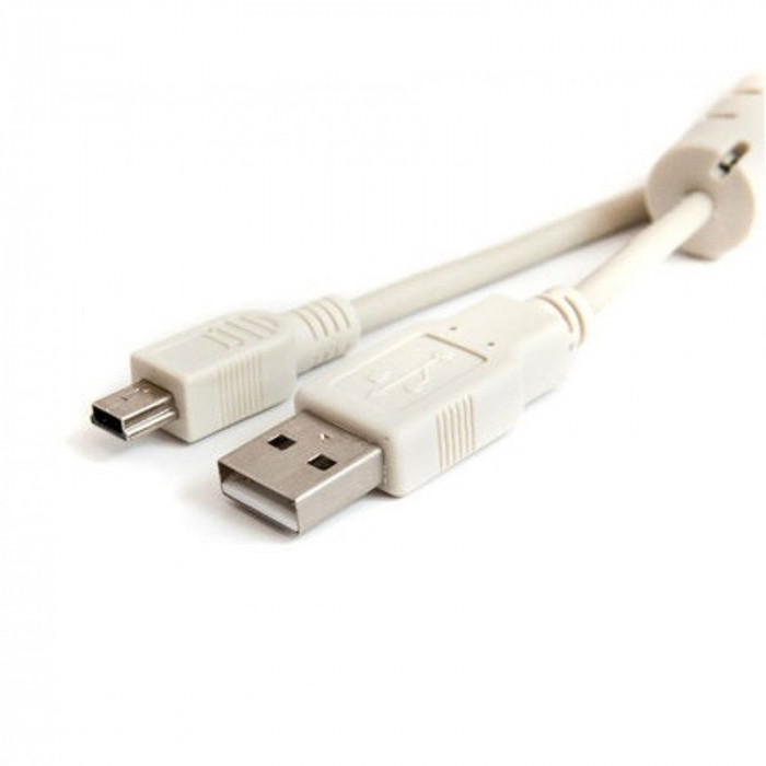 Cablu USB AM-BM, mini USB, 1,5 m, Alb