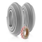 Cumpara ieftin Set 2 benzi protectie muchii si colturi din spuma poliuretan, gri, 2 x 1 m, Reer