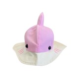 Palarie Copii Baby Shark Roz Bumbac 2-5 Ani cu Snur Protectie Solara Fete
