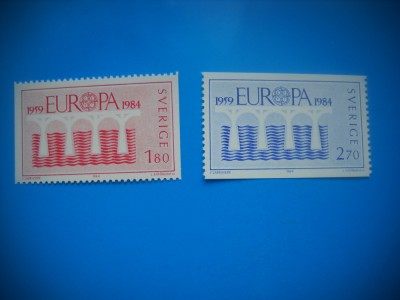 HOPCT TIMBRE SUEDIA MNH 931 EUROPA CEPT 1984 -2 VALORI-NESTAMPILAT foto
