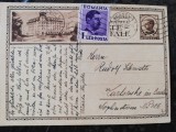 Carte postala circulata Brasov-Karlsrue,1938,francat Carol II, perfecta, Printata