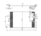Condensator climatizare Saab 9-3 Viggen, 09.1999-09.2002, motor 2.3 T, 169 kw benzina, cutie manuala/automata, full aluminiu brazat, 550 (515)x350x16, Rapid