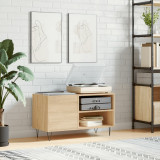 Dulap discuri Gossi stejar sonoma 85x38x48 cm, lemn prelucrat, suport viniluri, mobila living, depozitare discuri