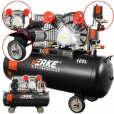 Compresor 100 litri, 2 pistoane pe ulei, motor electric 3 CP, 230 V, 250 L/min, presiune 8 bari, profesional, Verke