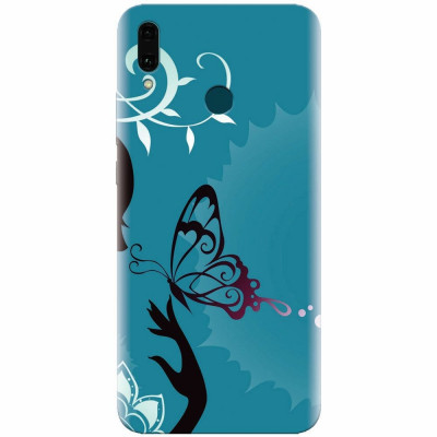 Husa silicon pentru Huawei Y9 2019, Blue Butterfly foto