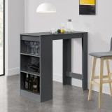 Cumpara ieftin Masa tip Bar Bristol cu 3 Rafturi pentru Bauturi, PAL Gri Inchis, Dimensiuni 110x50x103 cm