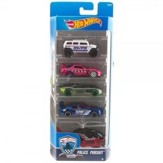 Set masinute Hot Wheels, Police Pursuit, DJD19, (5 modele)