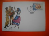 HOPCT PLIC FDC S NR 448 INSULELE AZORE / PORTUGALIA 1981 -EUROPA CEPT-DANSATORI / COSTUME