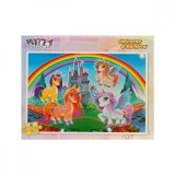 Cumpara ieftin Puzzle Witty Puzzlezz, 100 piese, Unicorni si curcubeu