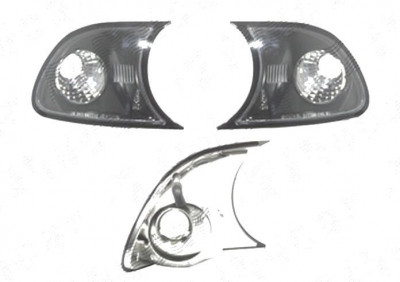 Lampa semnalizare fata Bmw Seria 3 (E46), Coupe/Cabrio, 10.2001-03.2003, fata, Stanga+Dreapta, PY21W; negru, transparent; fara suport becuri; tuning, foto