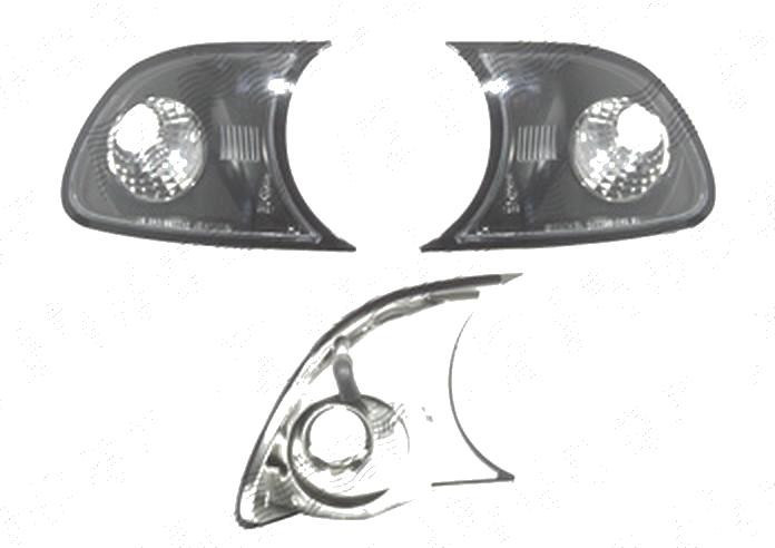 Lampa semnalizare fata Bmw Seria 3 (E46), Coupe/Cabrio, 10.2001-03.2003, fata, Stanga+Dreapta, PY21W; negru, transparent; fara suport becuri; tuning,