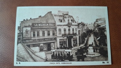 Carte postala, Bucuresti Piata Sf.Gheorghe, perioada interbelica foto