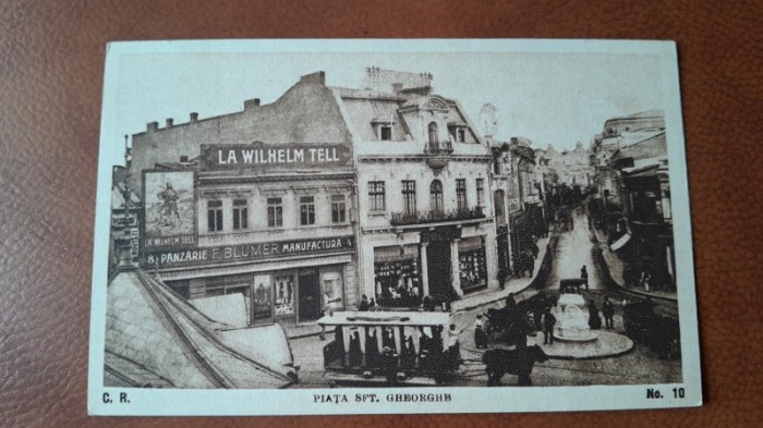 Carte postala, Bucuresti Piata Sf.Gheorghe, perioada interbelica
