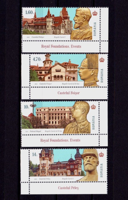✅RO 2023 LP 2437 &quot;Ctitorii Regale. Evenimente&quot; ,serie colt cu tabs ,MNH
