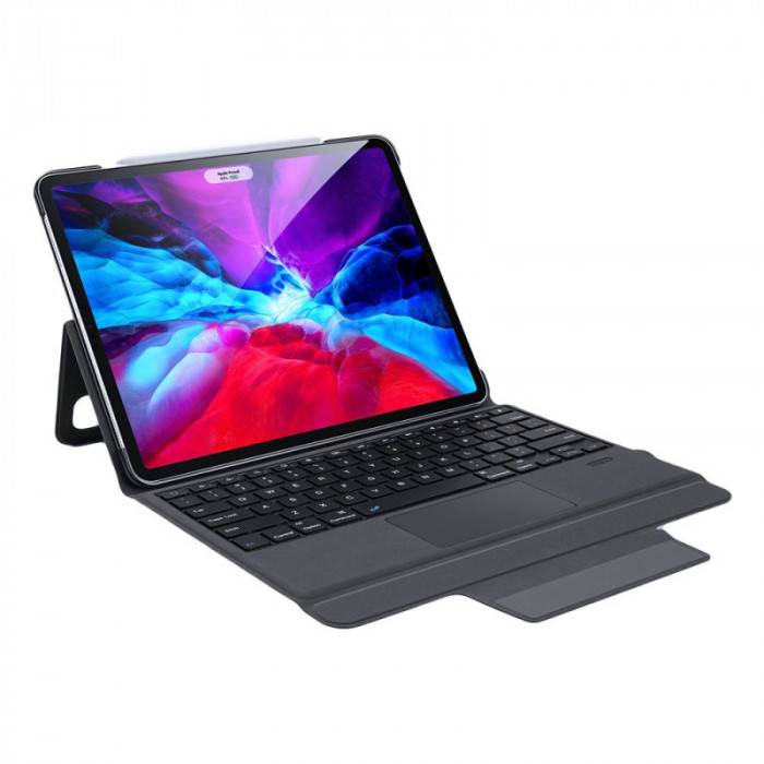 Husa Tableta Piele DUX DUCIS pentru Apple iPad Pro 12.9 (2020), cu Tastatura Bluetooth, Neagra