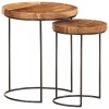 VidaXL Set măsuțe de cafea, 2 piese, lemn masiv de acacia/oțel 321706