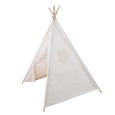 Cort joaca copii stil indian Teepee Tent Adorable BathVision, 120x120x145 Alb foto