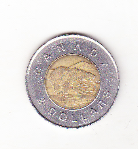 bnk mnd Canada 2 dollars 1996 , bimetal