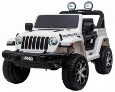 Masinuta electrica 4x4 Premier Jeep Wrangler Rubicon, 12V, roti cauciuc EVA, scaun piele ecologica, alb foto