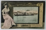 ORSOVA , VASUL &#039; MARGIT &#039; PE DUNARE , FOTOMONTAJ , CARTE POSTALA , 1906