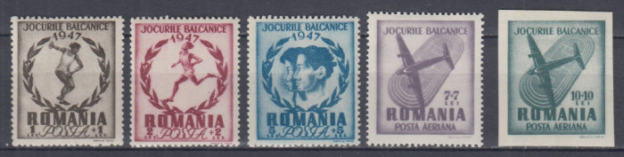 ROMANIA 1948 LP 228 JOCURILE BALCANICE SERIE SARNIERA